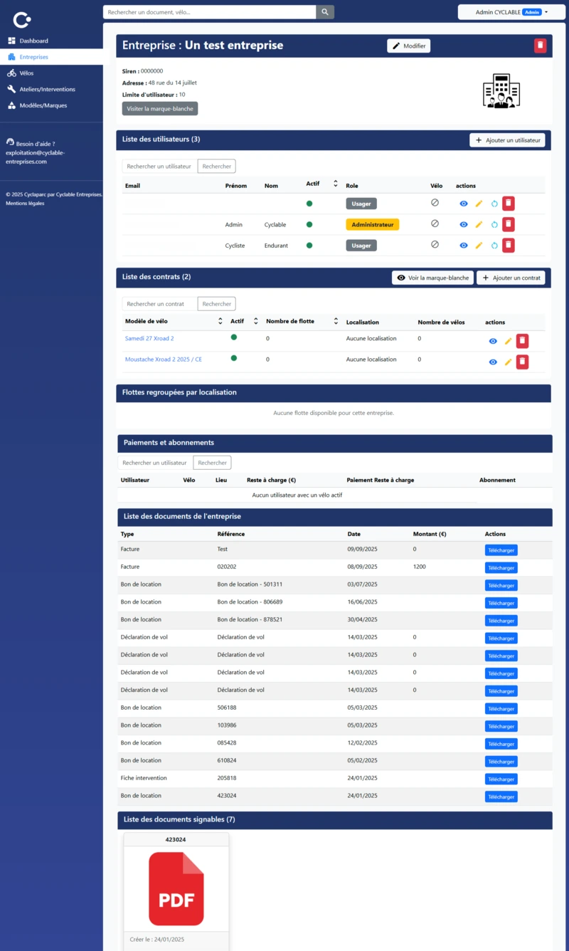 Image de l'application CyclaParc - Gestion de flotte de vélos d'entreprise
